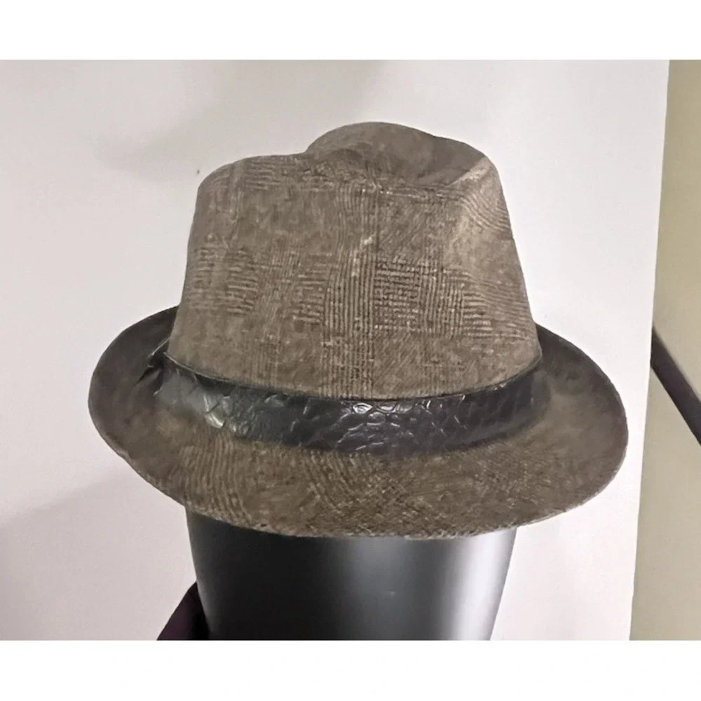 Decorated Originals Women's Brown Tweed Fedora Hat Satin Lining Short Brim